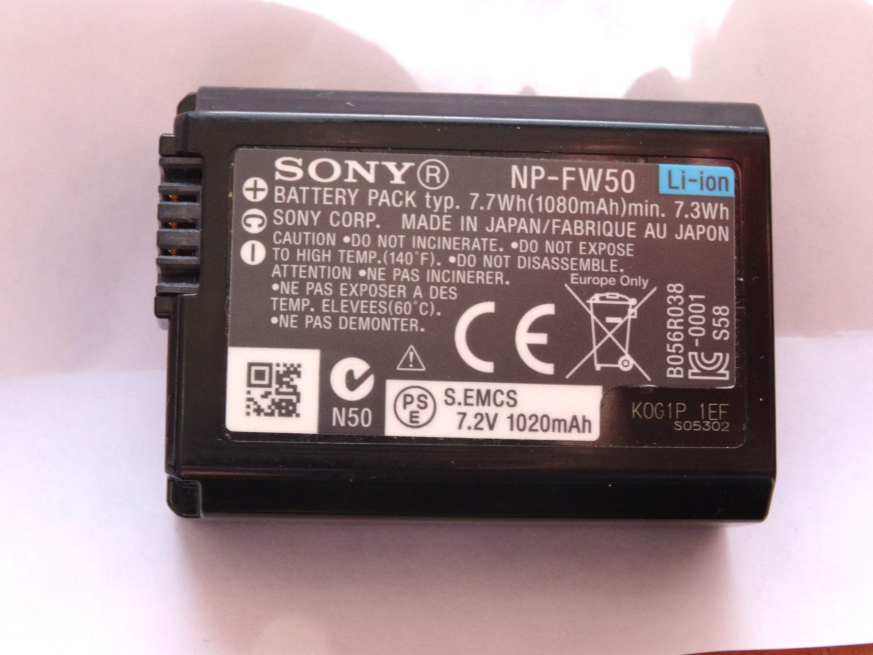 Sony Akkus: Sony Akku Sony NEX ,Alpha NP-FW50 – Gebraucht aus Buttisholz von buttiholli 1