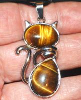 Halskette Z-019 – Tigerauge – Katze - 44x25x6mm