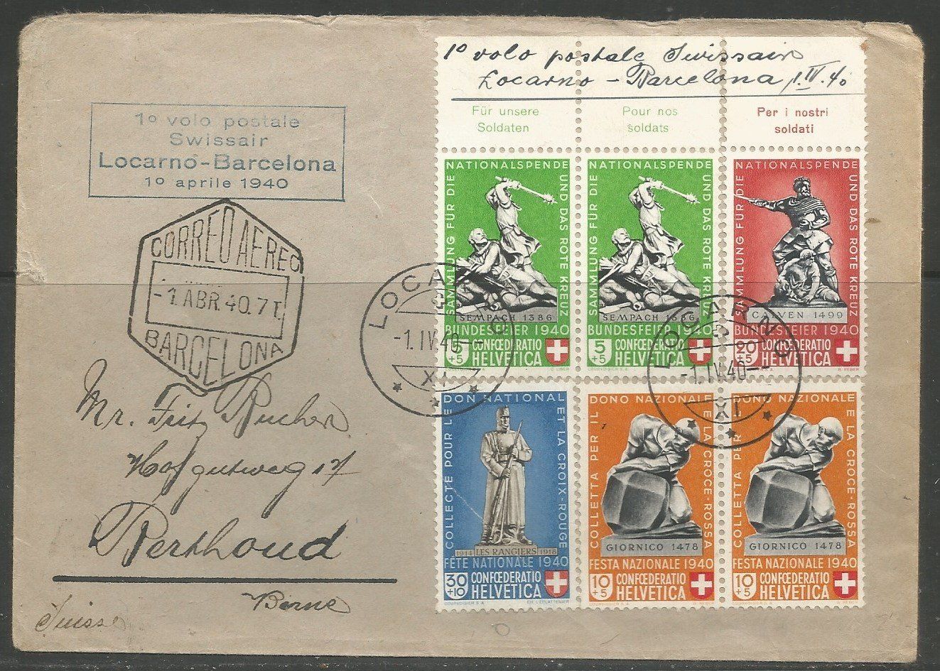 Tutti i francobolli: Lettre de 1940 ( Pro-Patria ) – Usato da La Russille venduto da Nono4