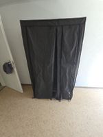 Stoffgarderrobe (Stoffschrank) schwarz mit mehreren Regalen 