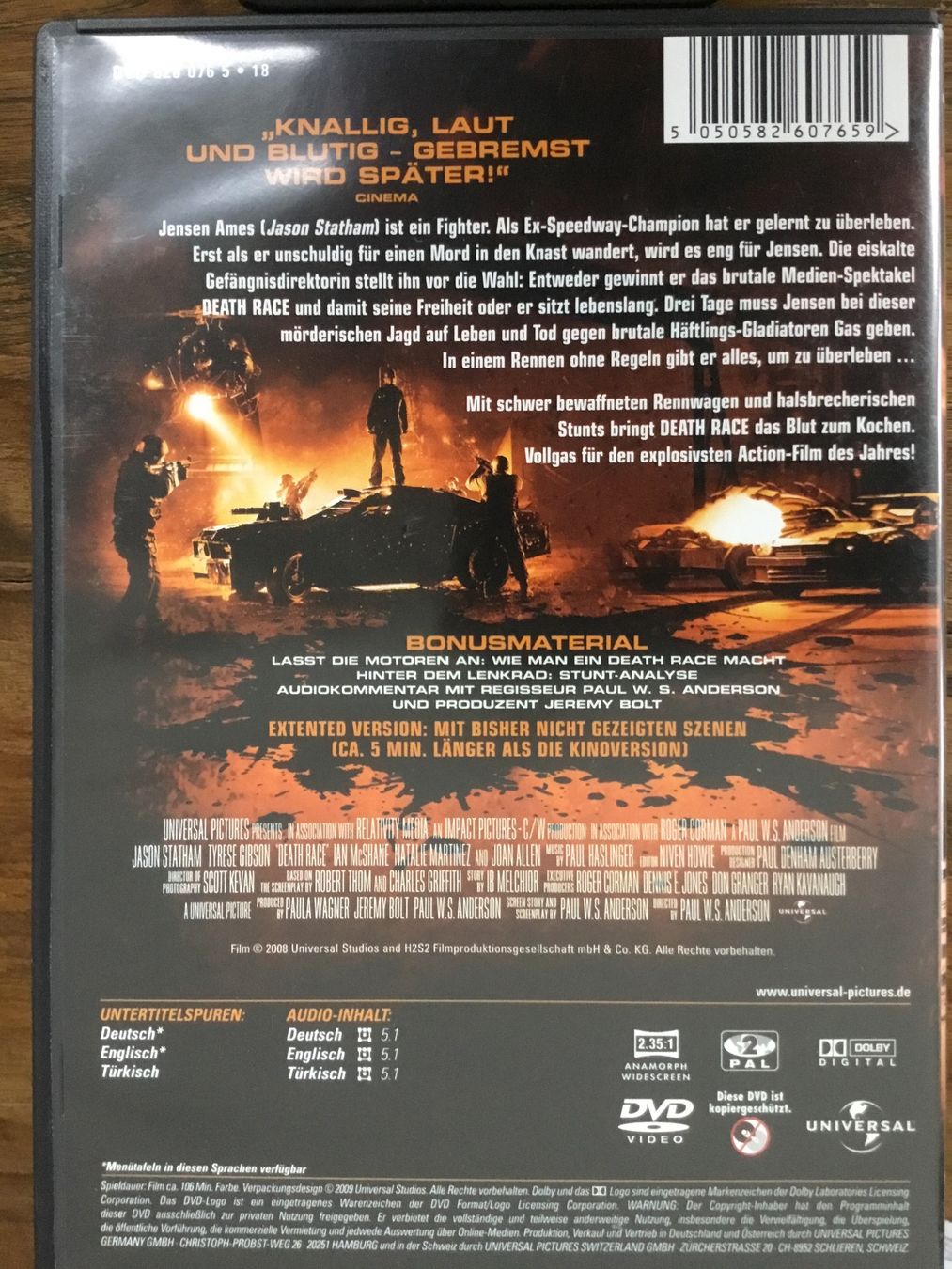 Alle DVDs: DVD Death Race Extended Version  🎸 – Gebraucht aus Thierachern von sweden08 1