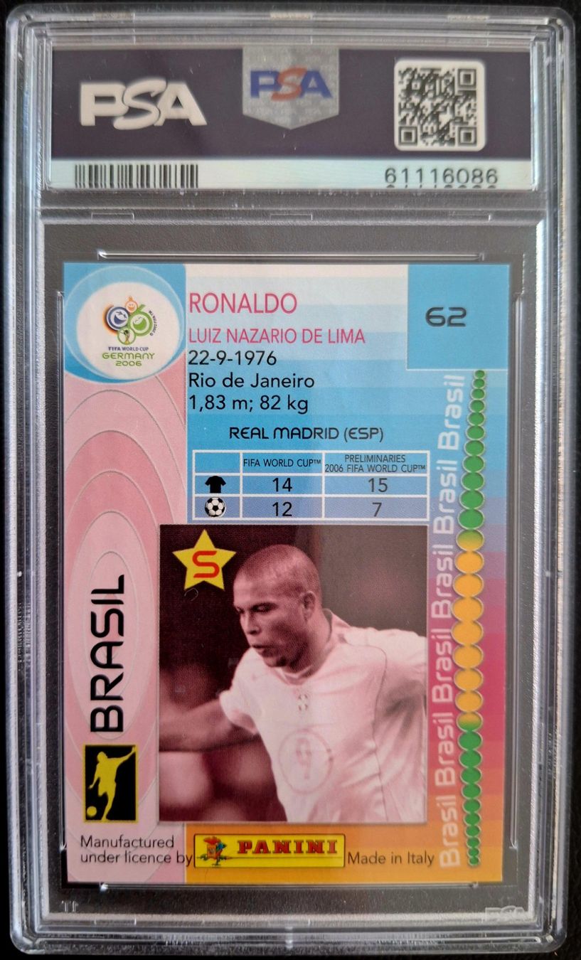 Panini Carte collezionabili: 2006 PANINI WORLD CUP RONALDO PSA 10 – Usato da St. Gallen venduto da Matrix023 1