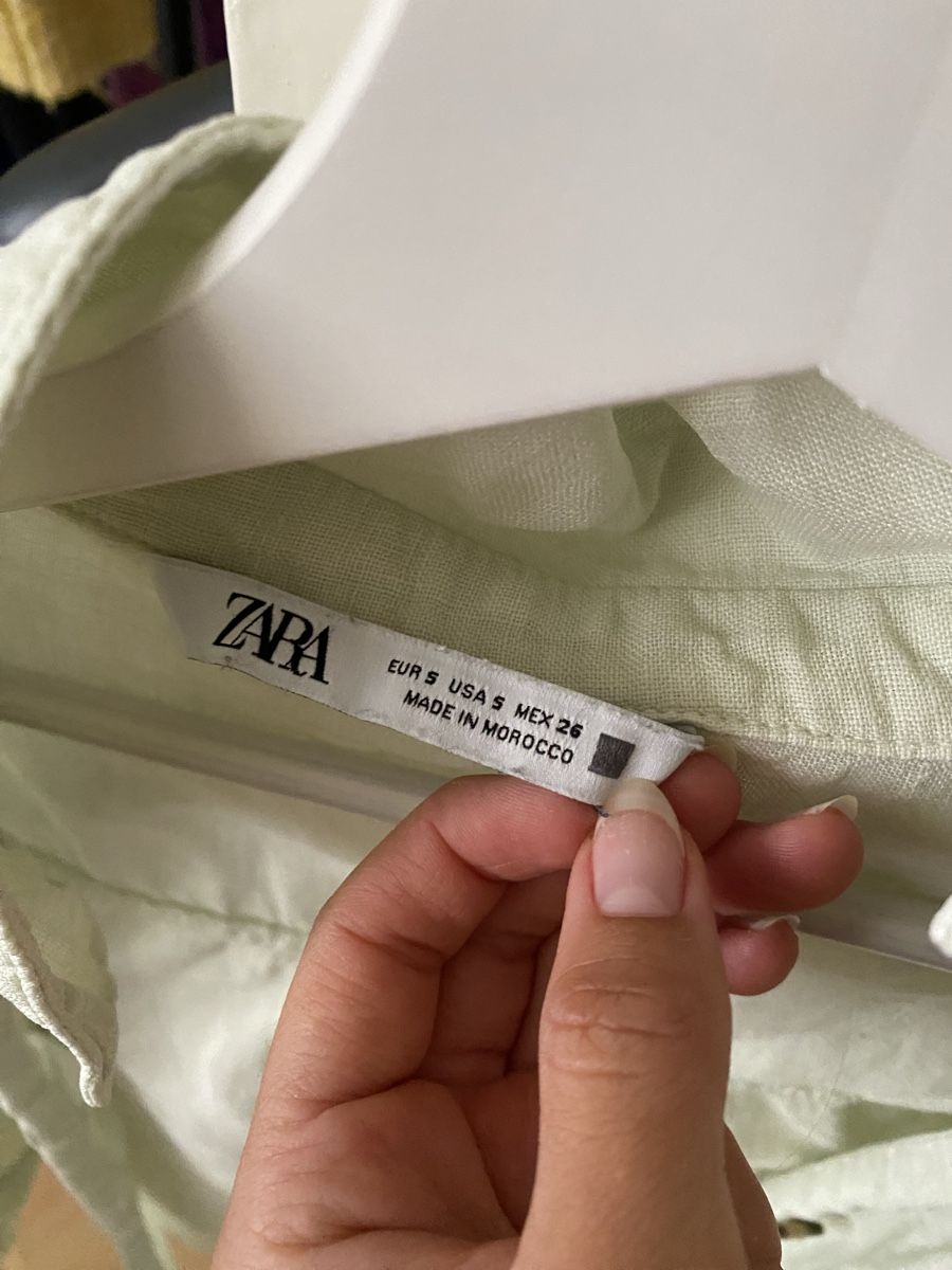 Zara Camicette: Zara Hemd hellgrün kurzarm – Usato da Zürich venduto da yae56 1