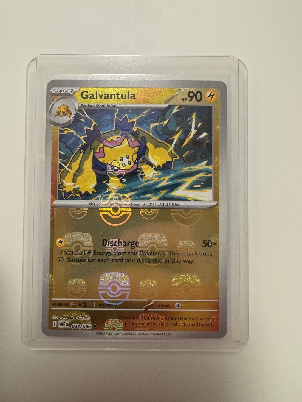 Pokémon Carte collezionabili: Galvantula | Reverse Holo Masterball | WHT 034/086 | EN – Usato da Spreitenbach venduto da Snacky96