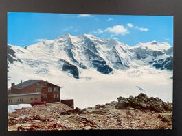 AK GR Diavolezza-Hütte mit Piz Palü (Engadin)