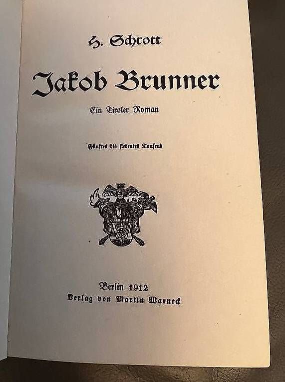 Libri: Jakob Brunner. Ein Tiroler Roman – Usato da Eschlikon TG venduto da Farewell01 1
