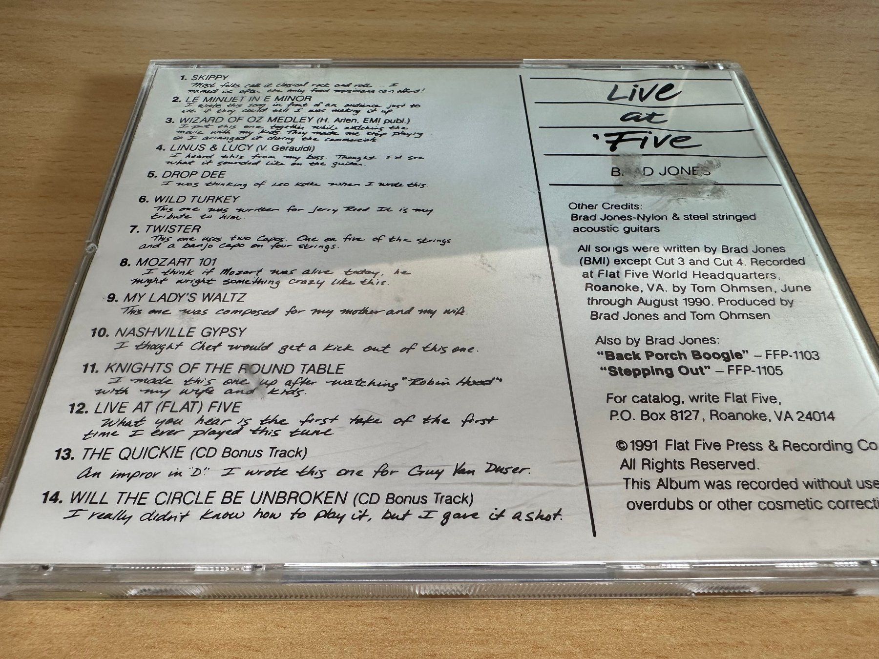 CDs: Brad Jones – Live At 'Five – D'occasion à Rikon im Tösstal par Alpenmutz 1
