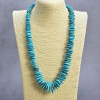 66 cm Tolle Türkis Kette Halskette Collier Pierre Turquoise