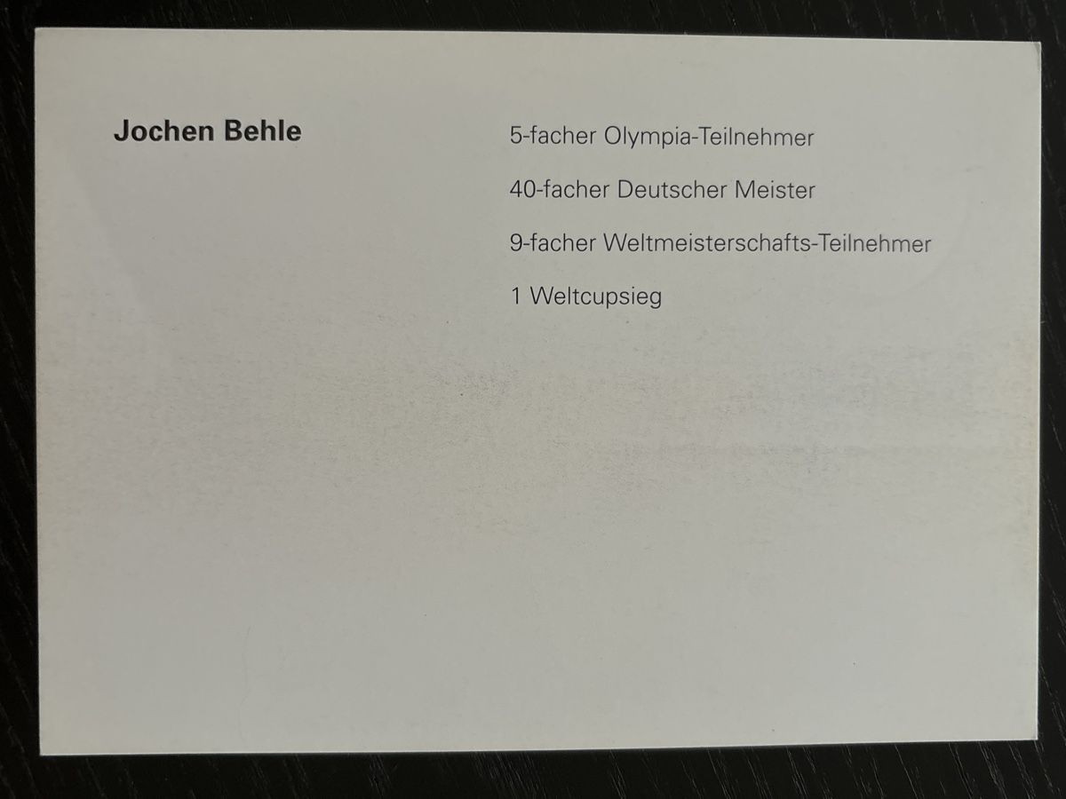 Autografi: Signierte Autogrammkarte Jochen Behle Langlauflegende – Usato da Uetendorf venduto da hoisle 1