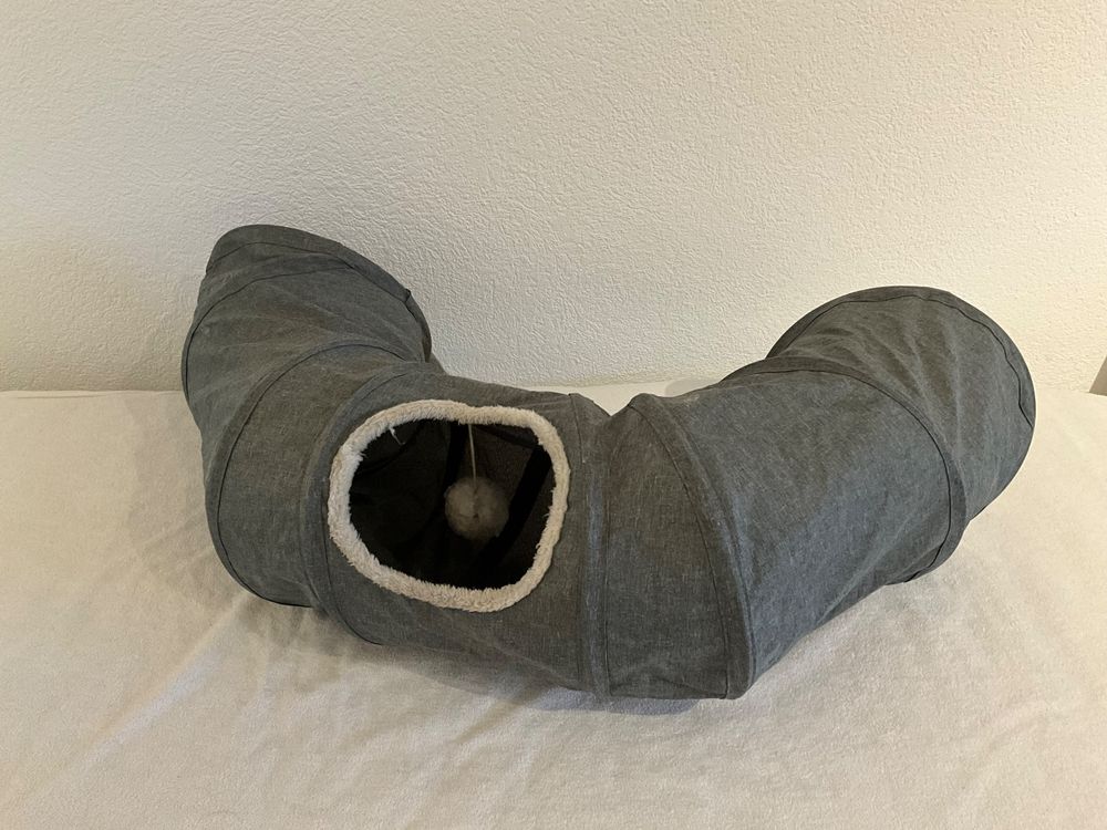 Esshogo Katzenspieltunnel 2-teilig | Faltbar Mit Rascheleffekt & Spielstab