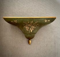 ⚜️ Antike Vintage Wandkonsole Olivgrün/Gold
