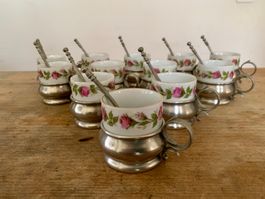 12er Set Vintage Mokkatassen / Espressotassen von Kronester