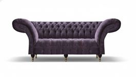 Stilvoller Lila Chesterfield Dreisitzer Wohnzimmer