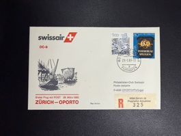 Swissair Erstflugbrief Zürich-Porto 1983