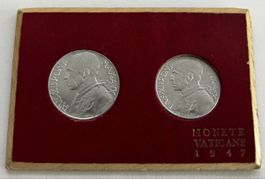 Vatikan 1947 – 5 & 10 Lire Pius XII im Etui