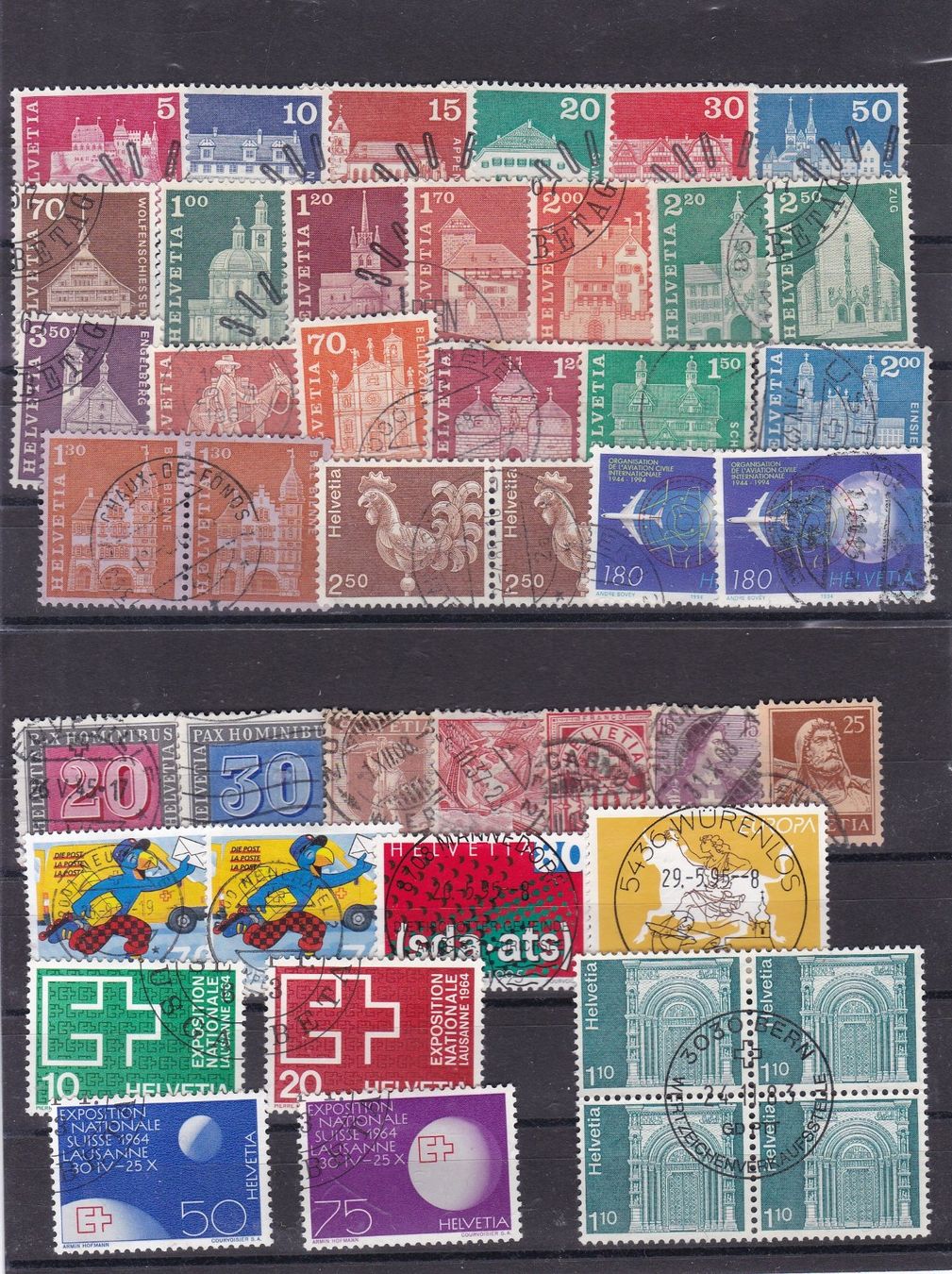 Tutti i francobolli: 14 Stk. CH Briefmarken-Steckkarten, bunt gemischt – Usato da Münchwilen AG venduto da Nesar 3