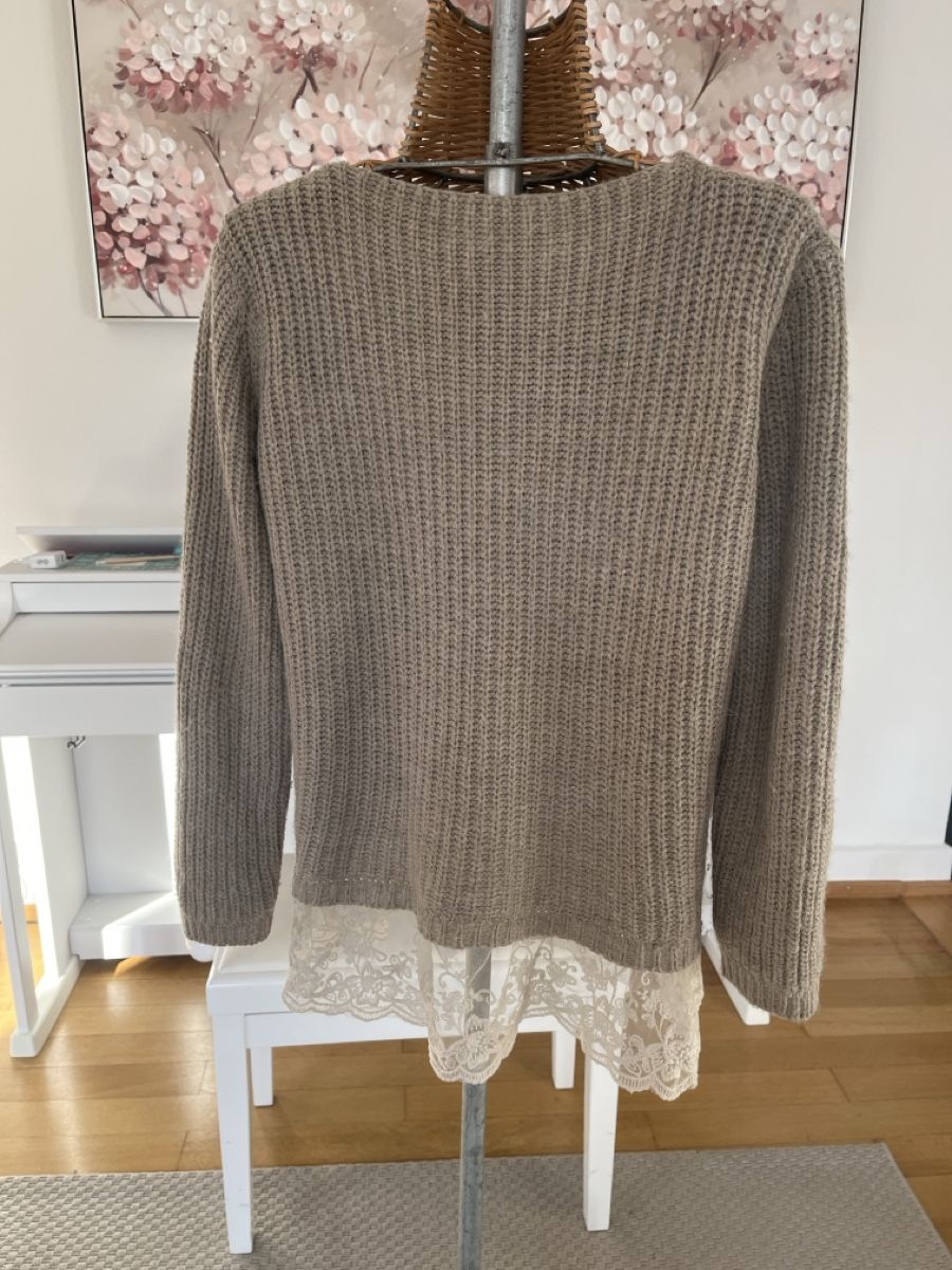 Pullover & Sweatshirts: Pullover beige mit Spitzenbesatz, ca.L/XL – Gebraucht aus Solothurn von Bobesch08 3