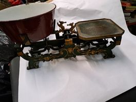 Antike Waage, Gusseisen, Küchenwaage, Brocante, Deko, 5kg