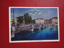 Geneve Pont Mont Blanc Mondschein