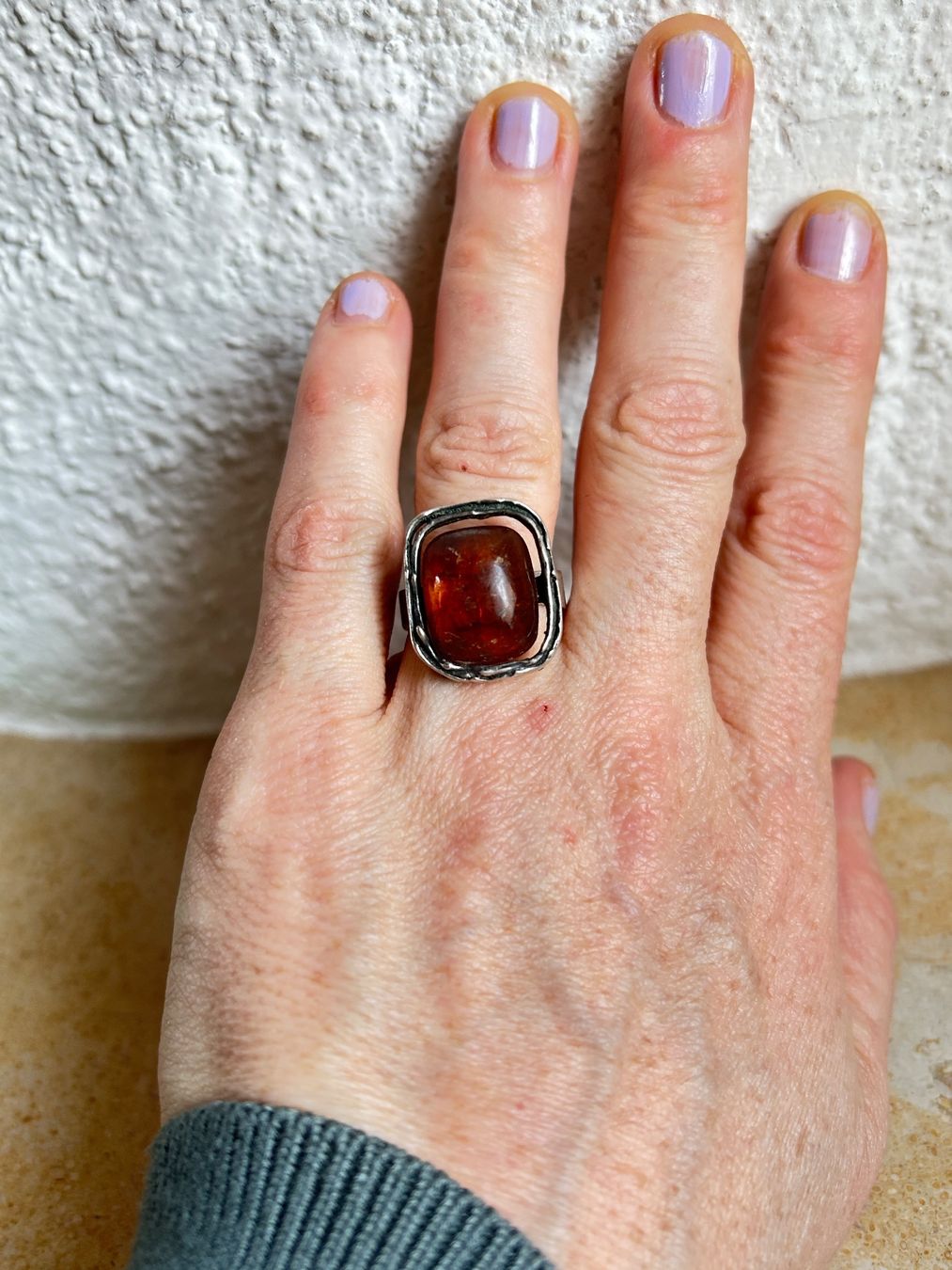 Anelli: Vintage Silberring Bernstein (55) – Usato da Dittingen venduto da Bellevista 1