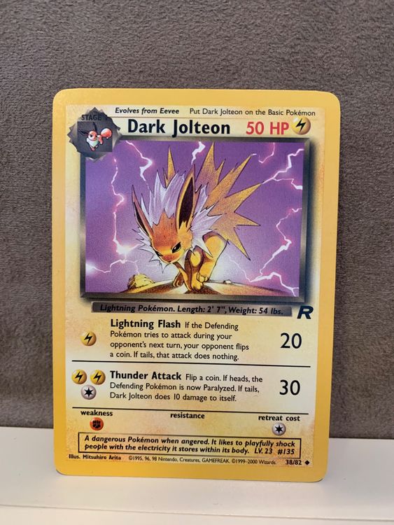 Pokemon TCG Dark Eeveelution Trio – Dark Jolteon 38/82 – Dark Flareon 35/82 – Dark Vaporeon 45/82 – Lightly Played
