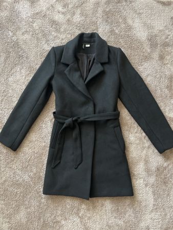 Manteaux long noir cintrée XS