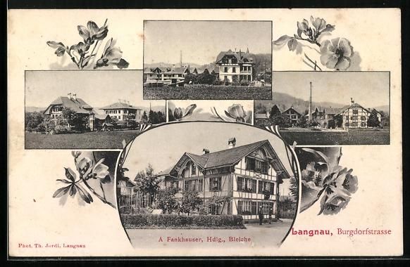Cartoline postali: Langnau /BE, Handlung und Bleiche A. Fan – Usato da Berlin venduto da bartko-reher