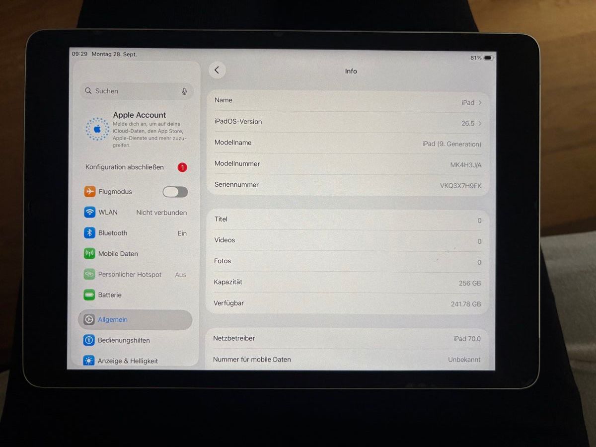 Apple Tablet PC: iPad 9.Generation – Gebraucht aus Schliern b. Köniz von A111829 8