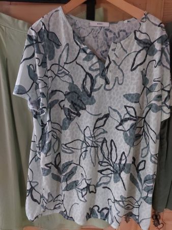 3tlg. jupe mit tunika, printdruck bonita, forrest grün