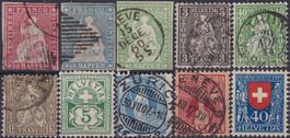 1854-1963, Sammlung ab 7 Strubel in 2 Davo-Alben Kat: 4000.-