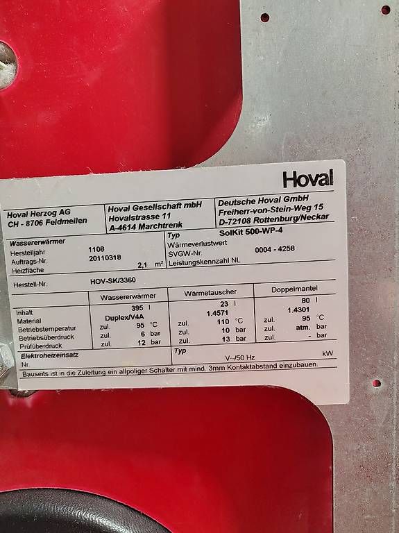 Sanitari: Solarthermieanlage mit 395L Boiler – Usato da Brienz BE venduto da cgj 1