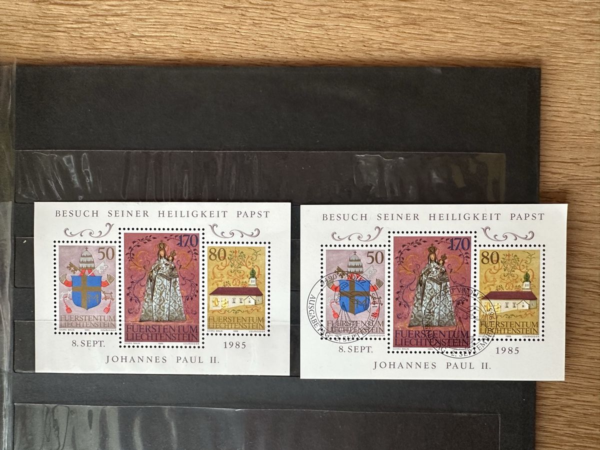 Tutti i francobolli: Liechtenstein - 1981 + 1985 Blocks  mit ET Stempel  + postfr – Usato da Schmitten / FR venduto da Samsara169 1