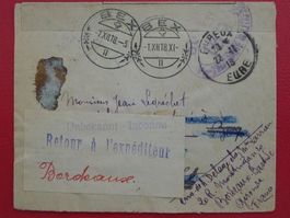 1918: Zensurbrief von BEX - FRANKREICH, interessant !