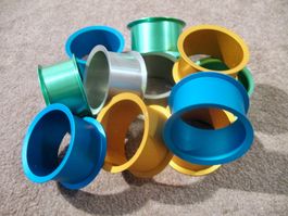 12x Aluminium Ring Spule Trommel Rolle Metallic 4 Farben