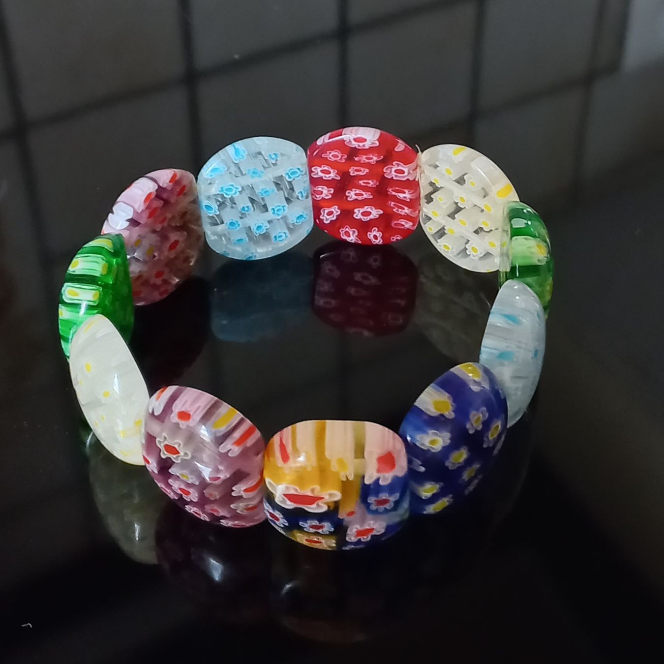 Murano Bracciali & Braccialetti: Armband Murano Glas farbig Millefiori  – Usato da Buchs AG venduto da Dzirul 1