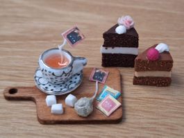 Tee Set mit Törtchen Handgemacht, Auch für Maileg