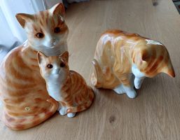 Katzen Figur 3er Set, Staffordchire England JUST CATS&Co. 