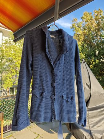 Strickjacke Odd Molly blau mit Gürtel guter Zustand