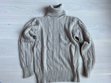 Pull col roulé 100% cachemire beige état neuf Italie