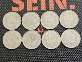 8x1 Franken 2012-2019 unzirkuliert - top Zustand