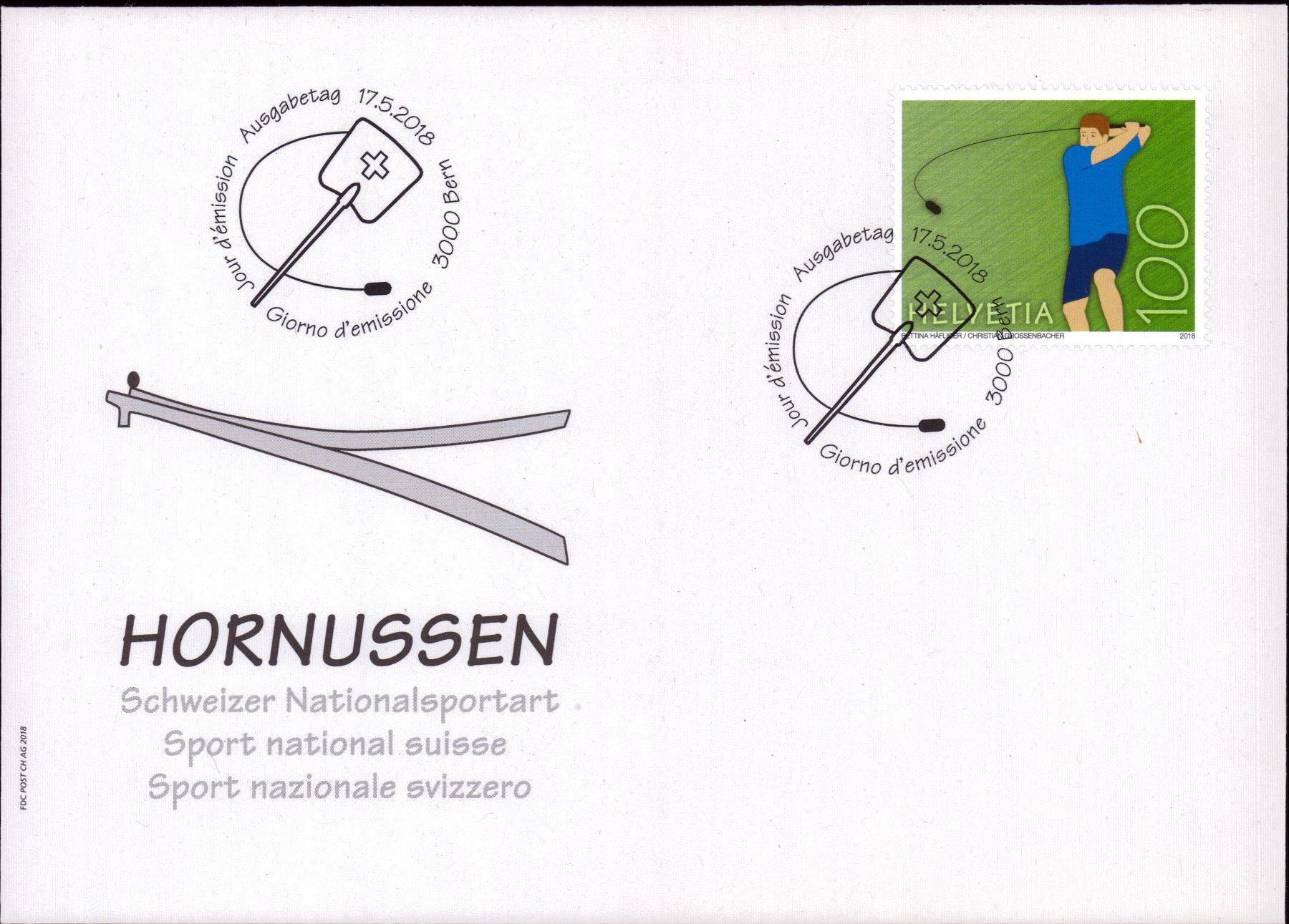 Alle Briefmarken: 2018 FDC Hornussen – Neu (gemäss Beschreibung) aus Eggersriet von stamp303