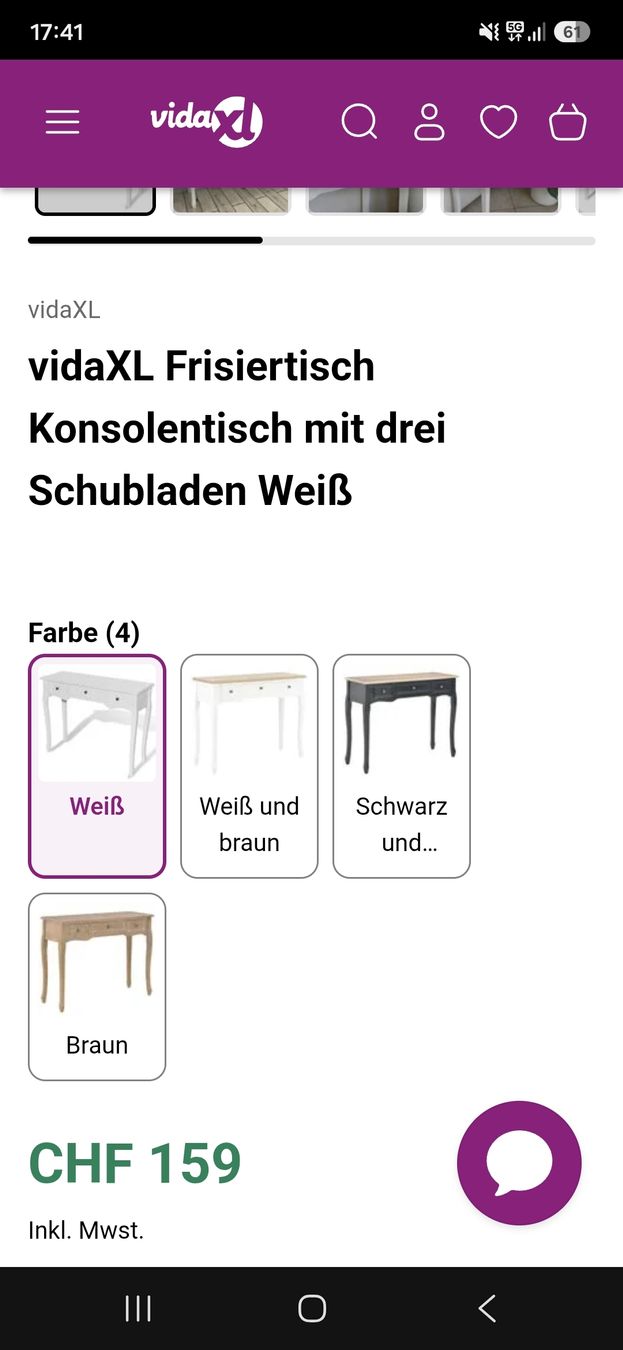 Cassettiere: Frisiertisch/Konsolentisch mit 3 Schubladen – Nuovo (secondo la descrizione) da Fraubrunnen venduto da randeem 9