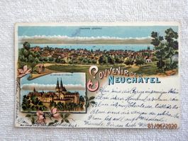 Litho, Souvenir de Neuchatel ohne Marke