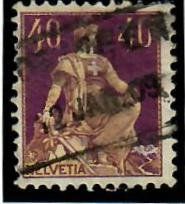 Tutti i francobolli: 1908 107 Helvetia mit Schwert, Type 1 – Usato da Riehen venduto da dfaess