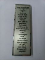 Freundschafts-Dekoschild mit Spruch, Glas, zum Aufstellen