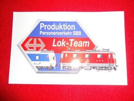 SBB Lok-Team Aufkleber, Produktion Personenverkehr, top NEU
