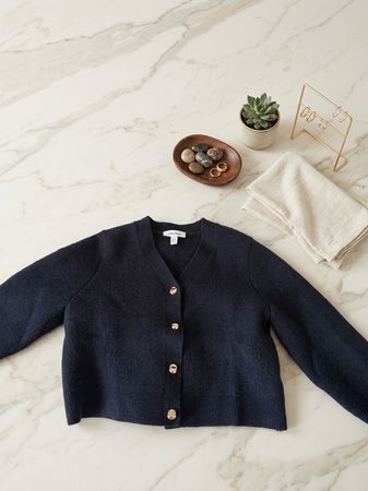 Cardigan Little Things dark blue like new condition