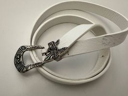 Zadig & Voltaire white leather belt size 2