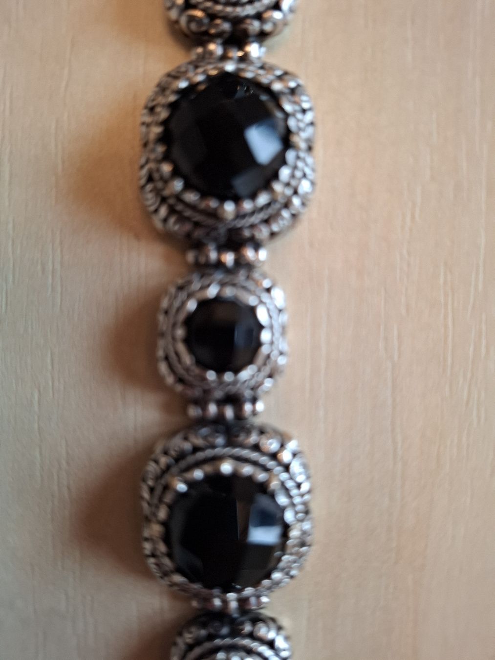 Armbänder & -reifen: Silberarmband massiv mit Onyxsteinen – Neu (gemäss Beschreibung) aus Buochs von LUINO7 1