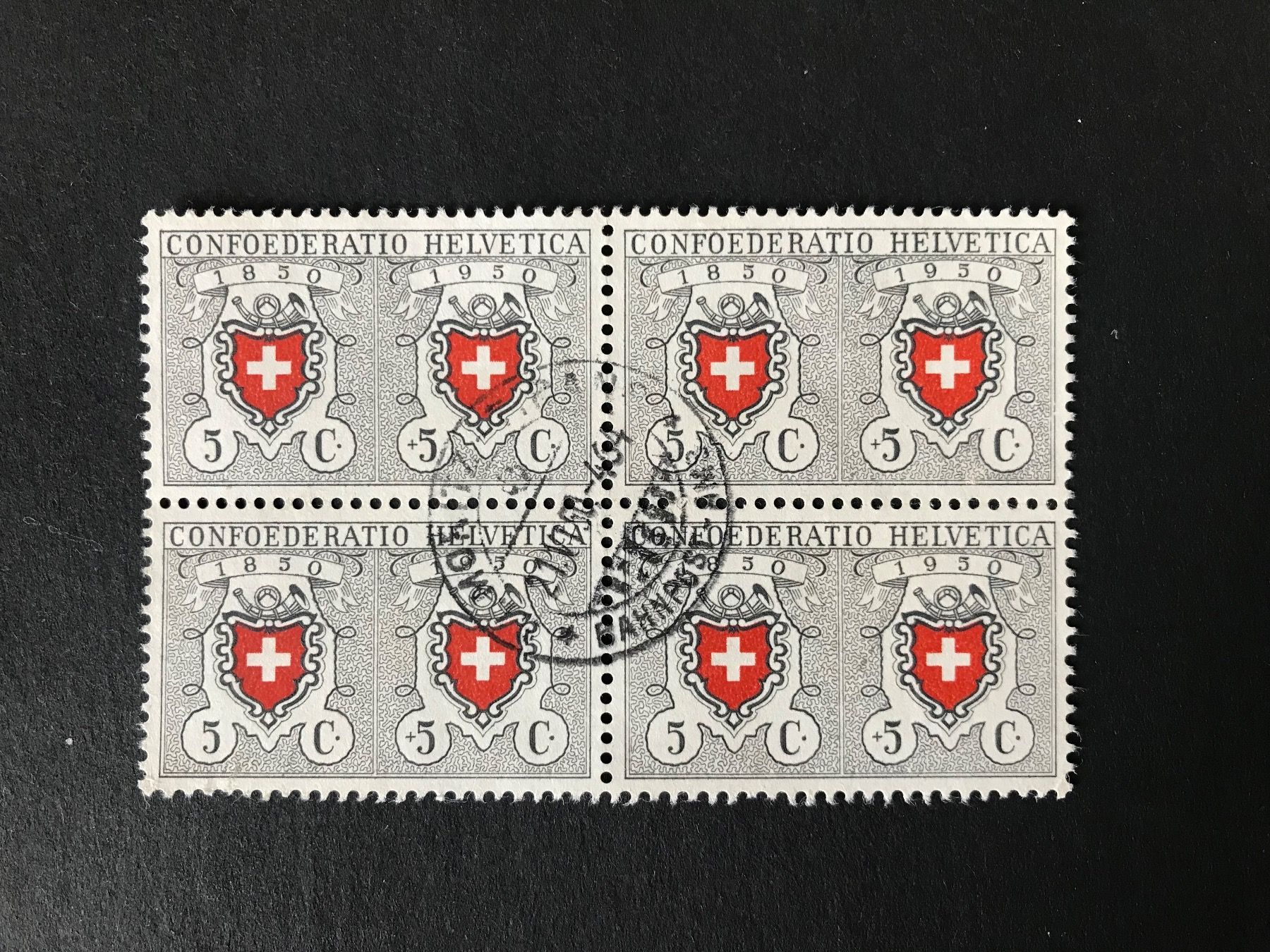Tutti i francobolli: 1950, Pro Patria 4er Block Nr.B46 mit Abarten – Usato da stäfa venduto da brandy66